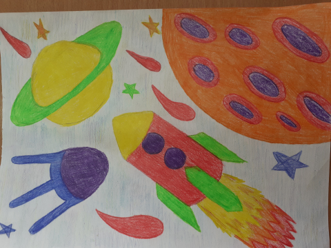 космический мир - Рисуют дети